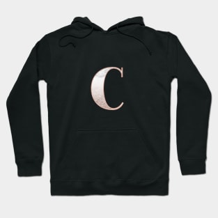 Monogram rose gold glitter marble C Hoodie